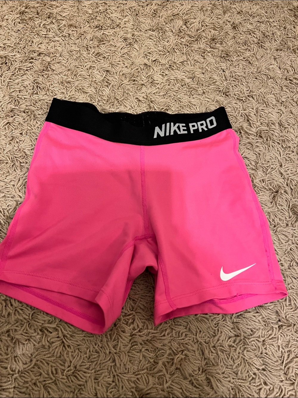 Nike Pro Compression Shorts pink with Black Waistband size large